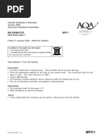 Aqa MPC1 W QP Jan05