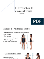 BIOL 2023 CH1 Introduction To Anatomical Terms