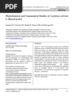 Phytochemical and Taxonomical Studies of