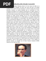 Biografia de Cesar Vallejo