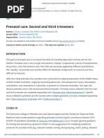 Prenatal Care - Second and Third Trimesters - UpToDate