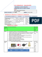 Sesión de Aprendizaje-Escribimo Un Texto Instructivo NS Alimentamos Bien en La Escuela