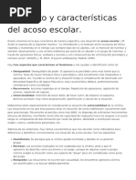 Concepto y Caracteristicas Del Acoso Escolar