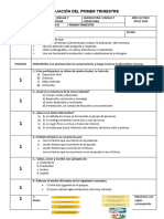 Evaluación Del Primer Trimestre de Sexto de Egb