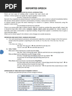 Reported Speech English III, 2023-II