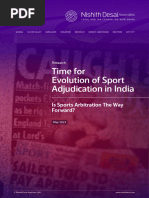 Time For Evolution of Sport Adjudication in India