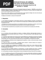 Universidade Estadual de Campinas Diretoria Geral de Recursos Humanos Edital de Abertura Do Processo Seletivo de