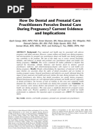 How Do Dental and Prenatal Care Practitioners Perceive Dental Care During Pregnancy? Current Evidence and Implications