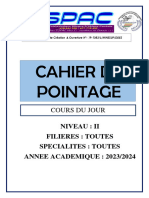 Cahier de Pointage Niveau 2 JOUR