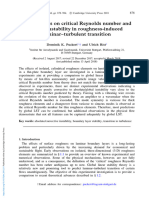 Experiments On Critical Reynolds Number and Global Instability in Roughnessnes