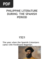 Philippine Literature During The Spanish Eriod