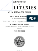 Conférences Sur Les Litanies de La Très-Sainte Vierge - P. Justin de Miecklow - (Tome 3)