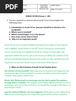 Surah Ya'Sin Research Task