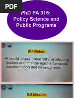 Policy Science and Public Programs 1