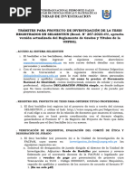 Registro, Verificación de Requisitos, Evaluación C. de Ética y Designación de Jurado