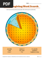 Thanksgiving Word Search