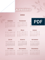 Calendário Anual de Parede Delicado Rose Gold