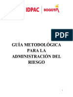 IDPAC Guia Metodologica para La Adminsitracion Del Riesgo