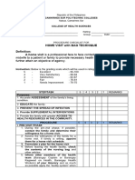 HOME VISIT With BAG TECHNIQUE PROCEDURE CHECKLIST