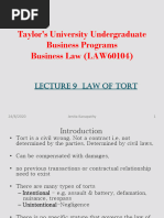 Lecture 9 Law of Tort.