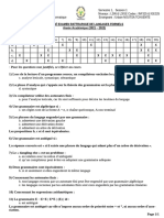 Corrigé Examen Rattrapage Langages Formels 2022 L3 INF Et IGE 3