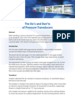 The Do S and Don Ts of Pressure Transducers