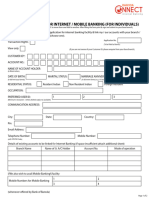 Net Banking and Mobile Banking Form For Retail Users