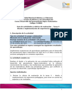 Guía de Actividades y Rúbrica de Evaluación - Unidad 3 - Tarea 4 - Diseño e Implementación de Experiencia Pedagógica