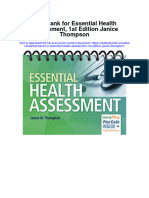 Test Bank For Essential Health Assessment 1st Edition Janice Thompson