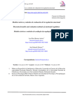 Modelos Teóricos y Métodos de Evaluación de La Regulación Emocional