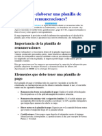 Cómo Elaborar Una Planilla de Remuneraciones