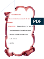 Ciencia Sociales Tema: Conocemos El Distrito de San Jeronimmo 1