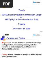 SQCS Supplier Quality Confirmation Stage HVPT (High Volume Production Trial