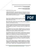 Última Reforma Publicada en El Periódico Oficial Del Estado