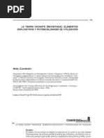 CLICHEVSKY, Nora La Tierra Vacante "Revisitada". Elementos Explicativos y Potencialidades de Utilización en Cuaderno Urbano Espacio, Cultura y Sociedad Nº6