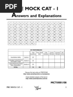 Pre Mock Cat - 1: Nswers and Explanations