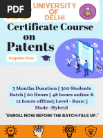 Brochure, Certificate Course On Patents (CCP) DU