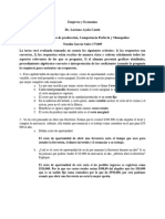 Tarea 5. Costos de Producción, Competencia Perfecta y Monopolios