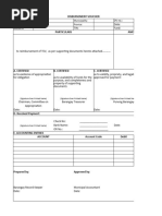 Disbursement Voucher For Barangay