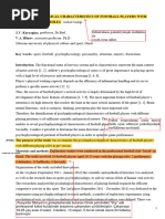 Psychophysiological Characteristics of Football Players of Various Playing Positions