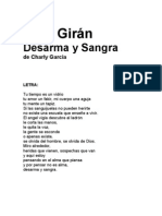 Partitura para Piano de Desarma y Sangra