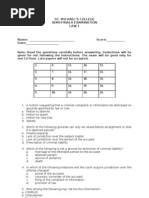 St. Michael'S College Semi-Finals Examination Law 1