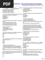 Sexual Reproduction in Flowering Plants High Yield MCQs For NEET