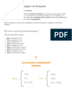 Les Pronoms Toniques en Français - Parlez-Vous French