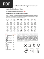 Procedencia de Los Nombres de Algunos Elementos Químicos