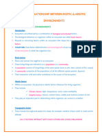 THE RELATIONSHIP BETWEEN BIOTIC & ABIOTIC ENVIRONMENTS (ST)