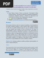 Articulo de Revista La Polifonia y La Intertextualidad en La Escritura Academicacientifica Una Oportunidad para Rescatar La Voz Del Autor 1