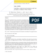 Chan & Zhou (2013) - Government Ownership, Corporate Governance and Tax Aggressiveness