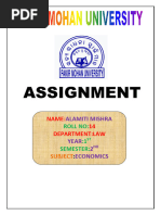 Alamiti Mishra - Economics Assignment