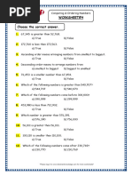 Comparing and Ordering 5 and 6 Digit Numbers Grade 4 Resources Printable Worksheets 4